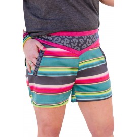 Multicolor Leopard Lagoon Shorts with Pockets