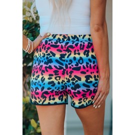 Leopard Pocketed Drawstring Shorts