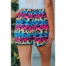 Leopard Pocketed Drawstring Shorts