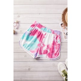 Pink Tie-dye Terry Shorts