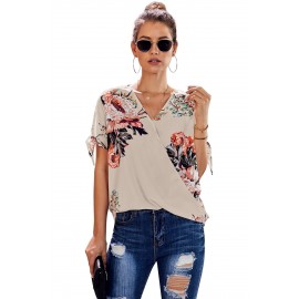 Apricot Floral Twist Top