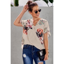 Apricot Floral Twist Top