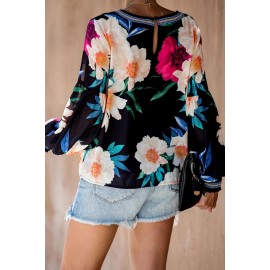 Black Floral Printed Blouse