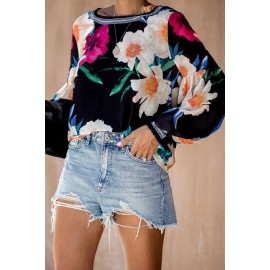 Black Floral Printed Blouse