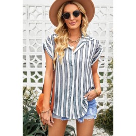 Striped Button Short Sleeve Shirt