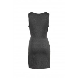 Black Crew Neck Sleeveless Twist Hollow-out Bodycon Mini Dress